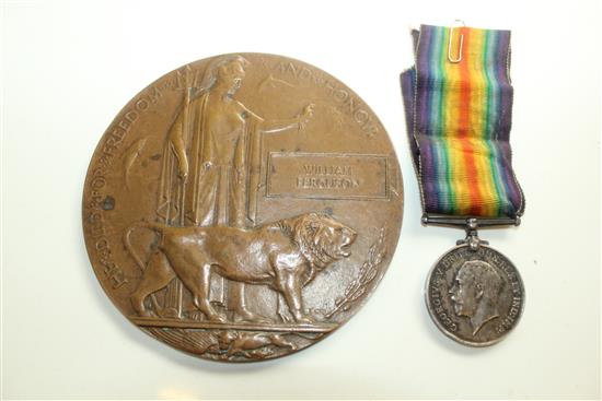 W Ferguson-WWI medal and death plaque